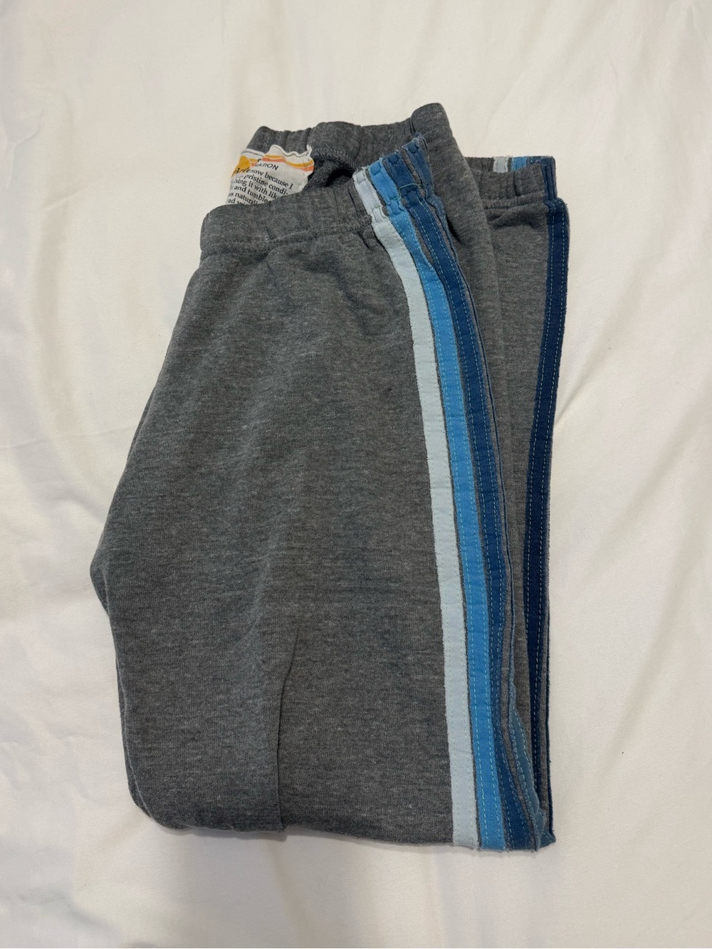Aviator Nation Grey Joggers with Triple Blue Side Stripes
